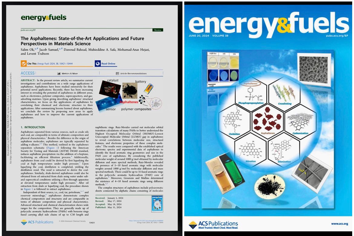 Our new publication on the cover of  ACS Energy and Fuels